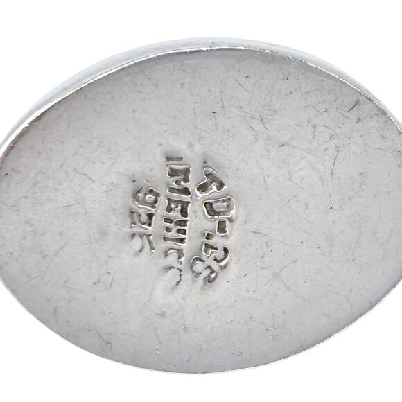 Vintage Mexico Taxco TO-25 Sterling Sterling Silver 925 Blue Cat's Eye Pendant - Picture 6 of 8